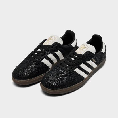 Women's adidas Originals Samba OG Casual Shoes - Part 6 - Core Black/Cloud White/Gum - Both shoes facing left
