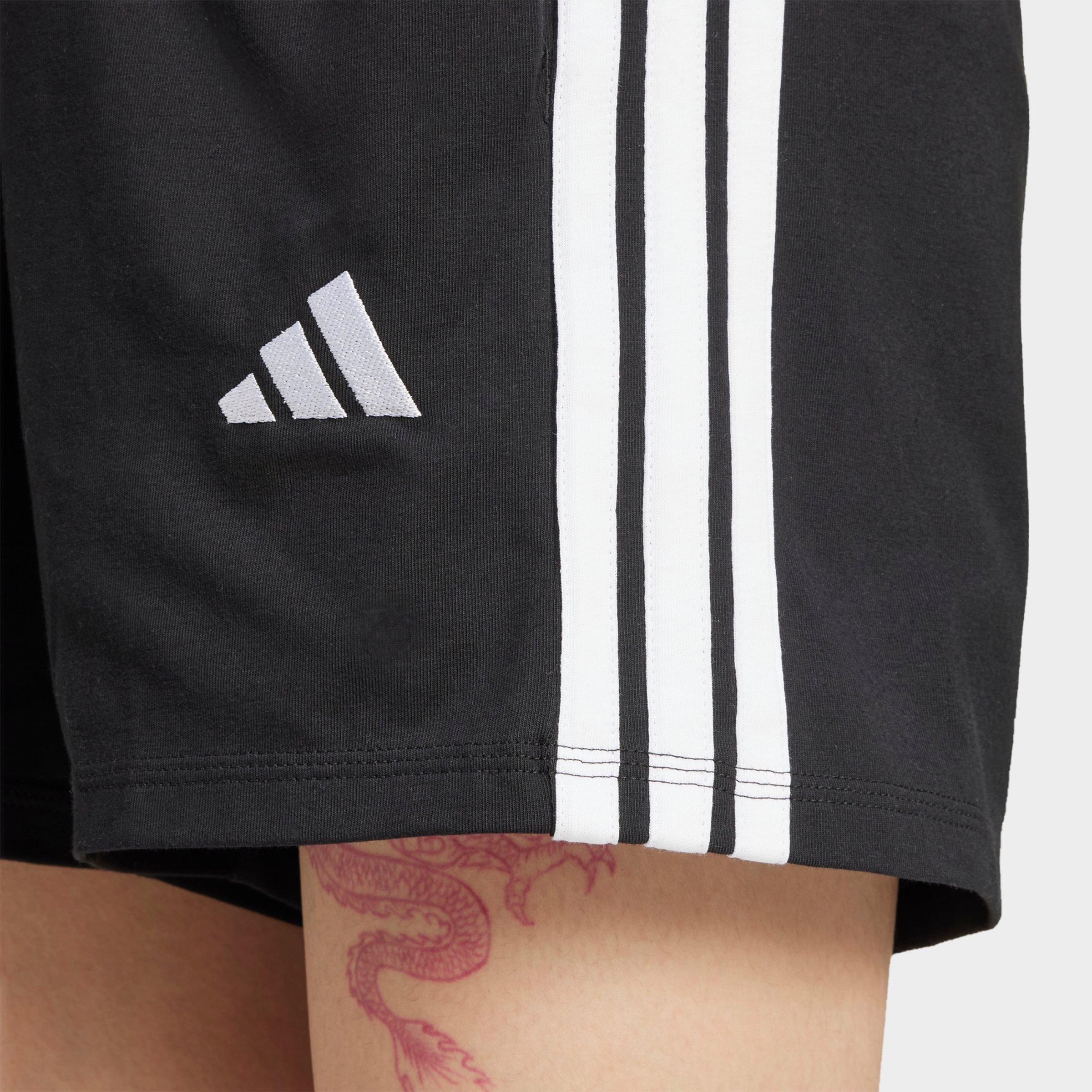 Women's adidas Originals Essentials 3-Stripes Cotton Shorts - Black/White