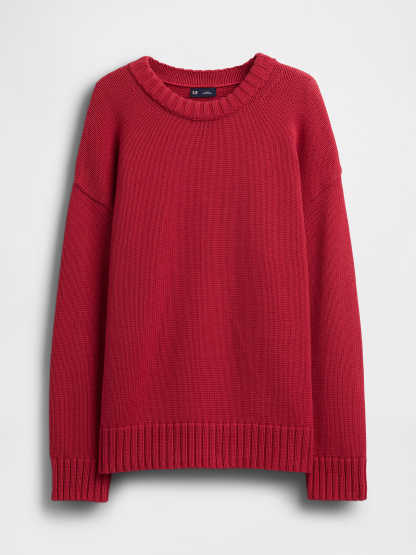 100% Cotton Oversized Sweater - chakra red