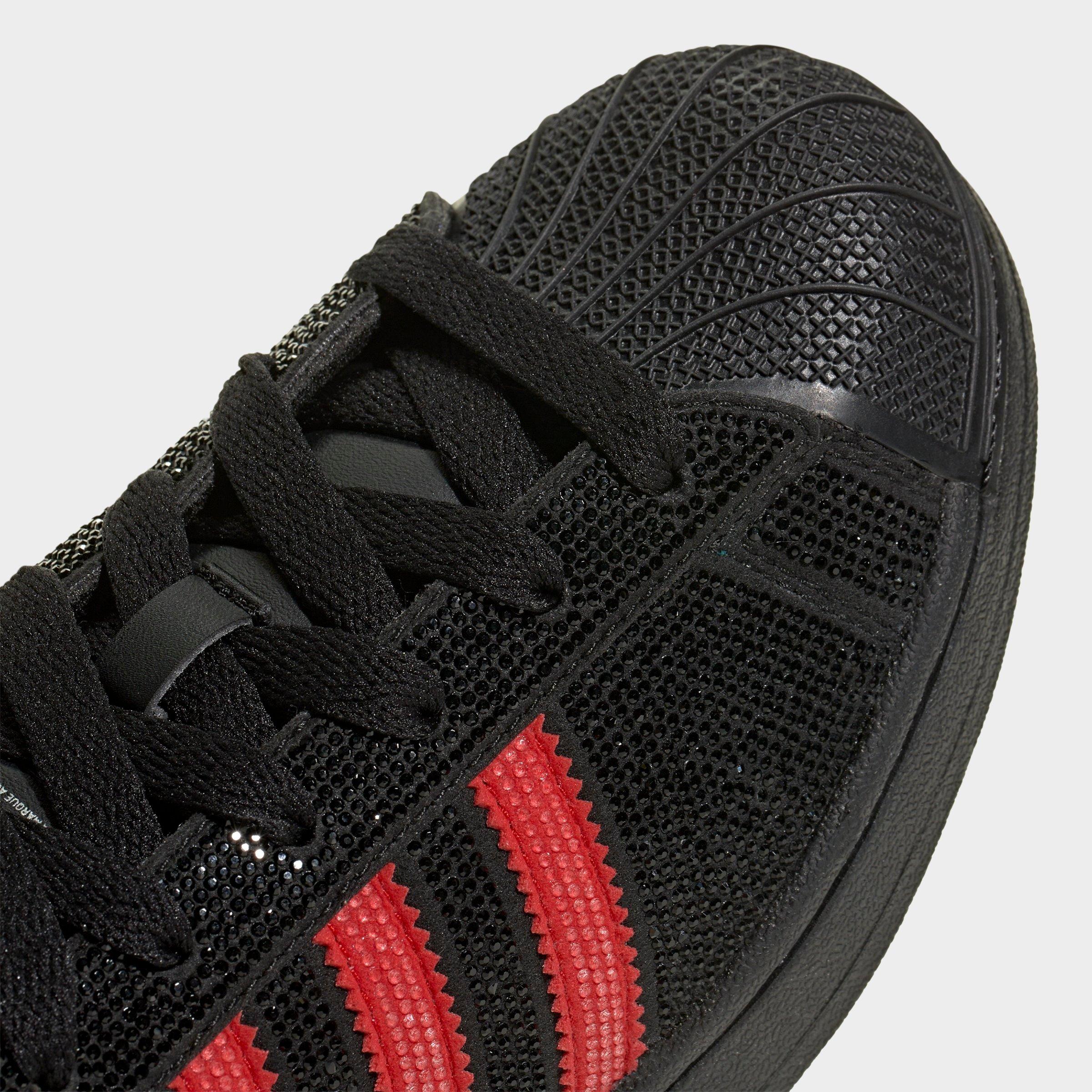 Women's adidas Originals Superstar II Casual Shoes - Core Black/Better Scarlet/Silver Metallic - Detail shot