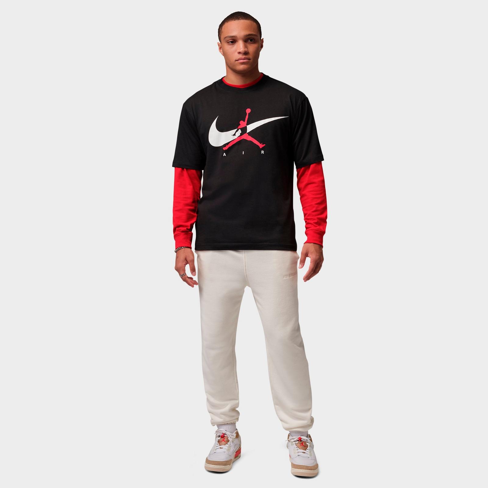 Men's Jordan Brooklyn Swoosh Jumpman Graphic T-Shirt - Black/White - view 2