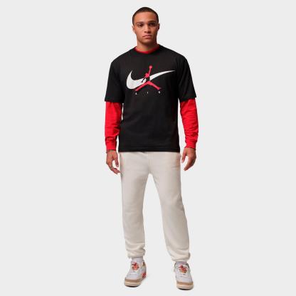 Men's Jordan Brooklyn Swoosh Jumpman Graphic T-Shirt - Black/White - view 2