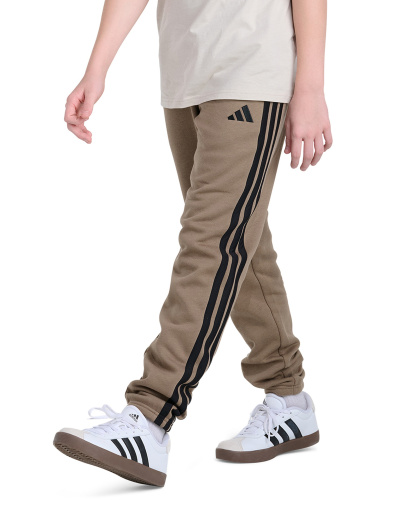adidas Boys' 8-20 Essential 3-Stripe Fleece Cuffed Jogger Pants - Khaki Six