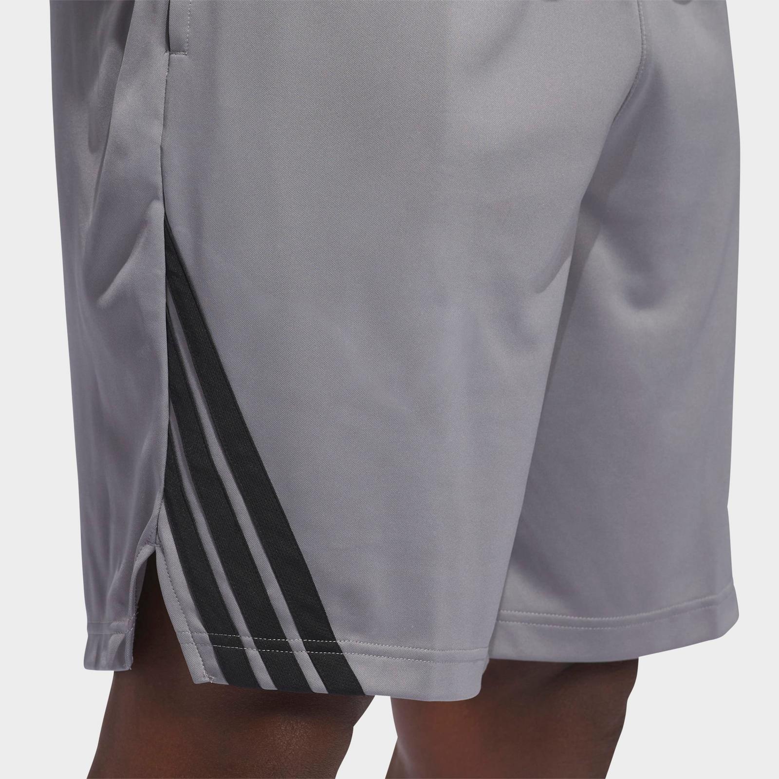 Men's adidas Legends 3-Stripes Basketball Shorts - Grey/Black - view 5