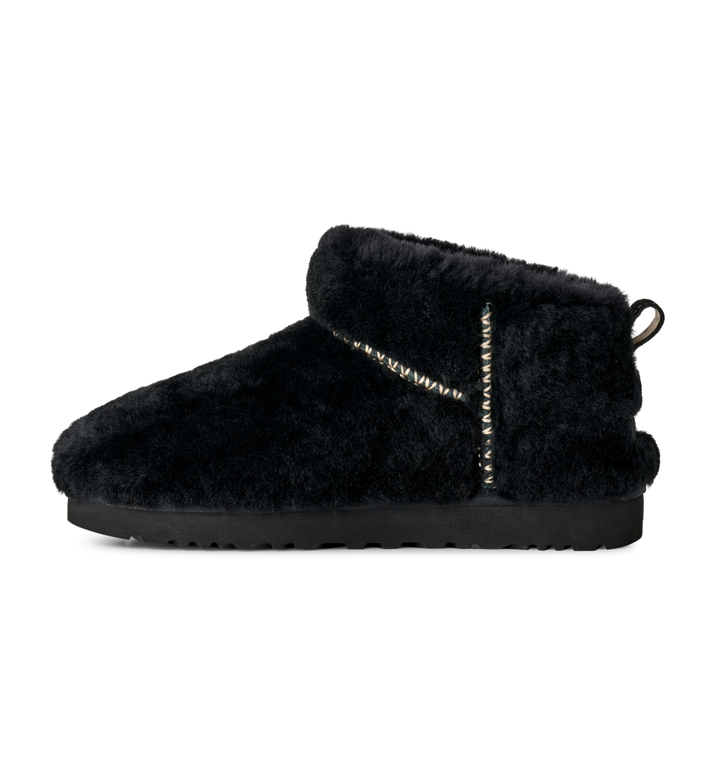UGG® Women's Classic Ultra Mini Fluffed Round Toe Booties - Black