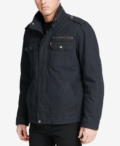 Levi's Men's Cotton Zip-Front Jacket - Navy