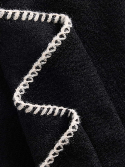 CashSoft Whipstitch Bandana Scarf - Black