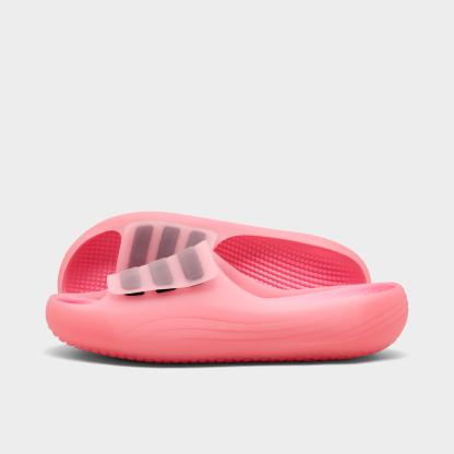 Men's adidas Originals adislide Slide Sandals - Light Pink/Core Black/Beam Pink - Left shoe facing left. Outside of the shoe.