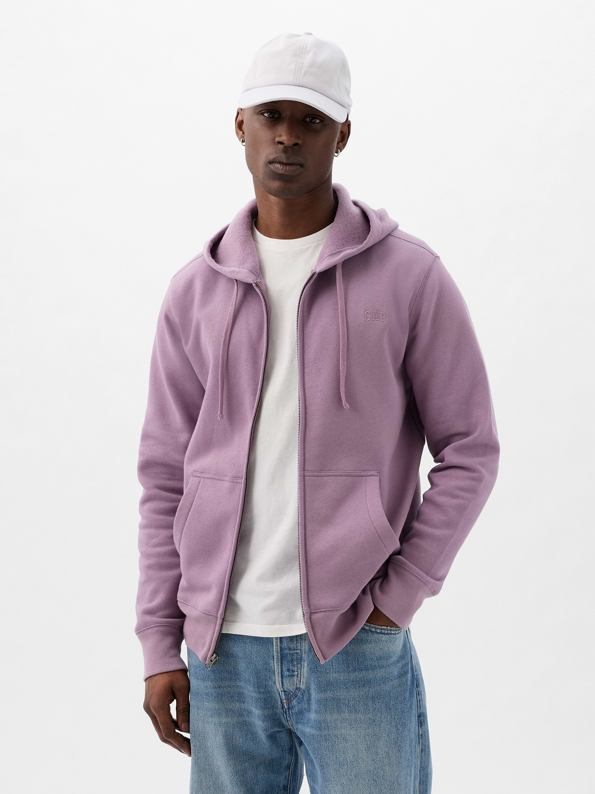 Adult VintageSoft Arch Logo Zip Hoodie - purple