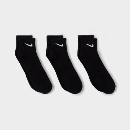 Nithtke Everyday Cushioned Training Ankle Socks (3-Pack) - Black/White