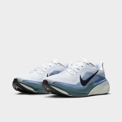Men's Nithtke Pegasus 42 Running Shoes - Part 1 - Pure Platinum/Work Blue/Mineral Slate/Dark Obsidian - Both shoes facing left