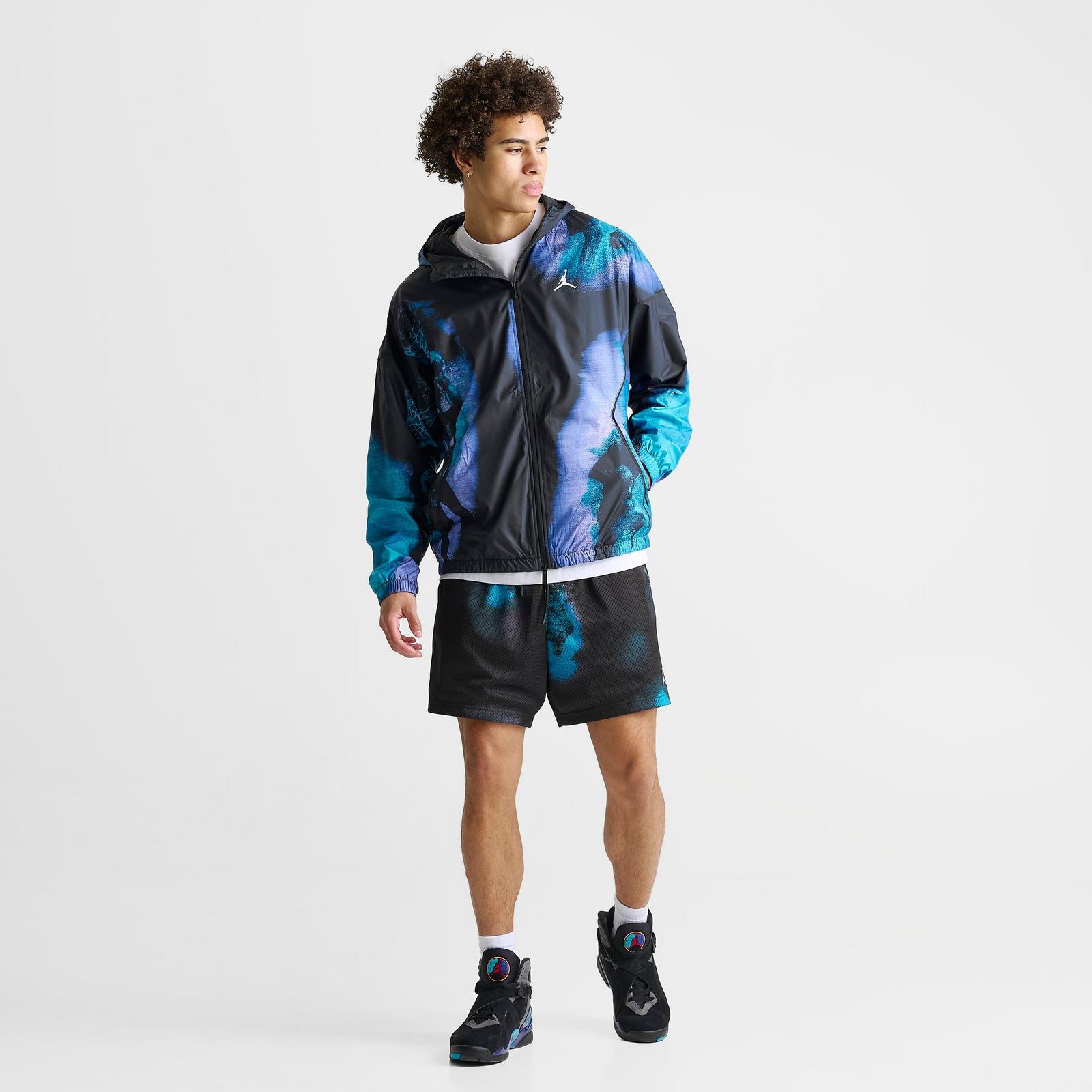 Men's Jordan Brooklyn Dream Dunk Draft Jacket - Black/Aqua - view 2