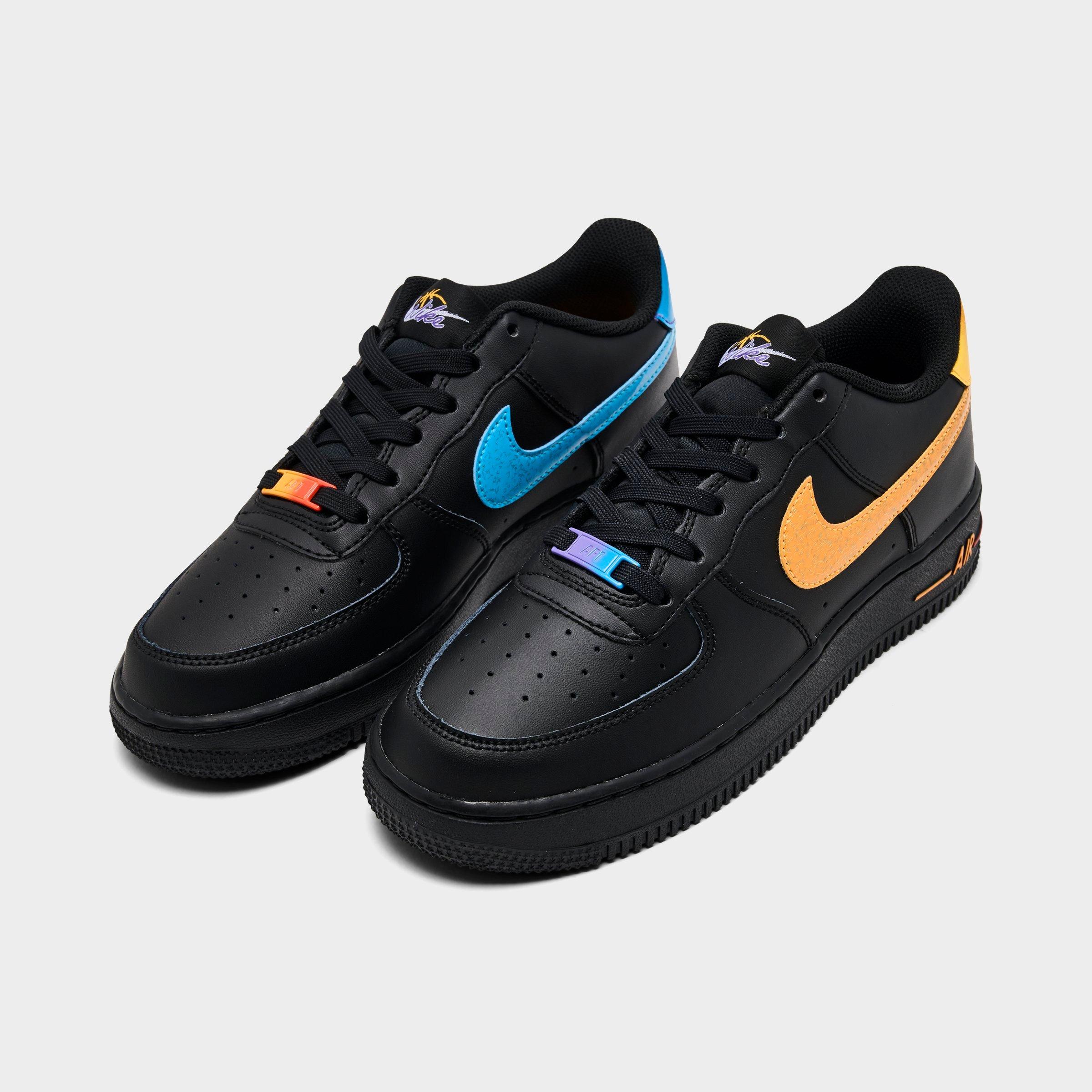 Big Kids' Nithtke Air Force 1 Low Casual Shoes - Black/Multicolor - Both shoes facing left