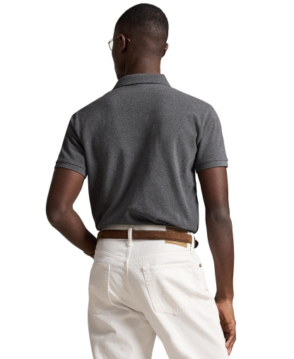 Polo Ralph Lauren Men's Custom Slim-Fit Mesh Polo Shirt - Medium Flannel Heather