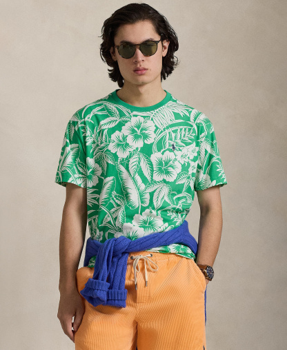 Polo Ralph Lauren Men's Classic-Fit Tropical Jersey T-Shirt - Sweethrt Floral/Biscay Green