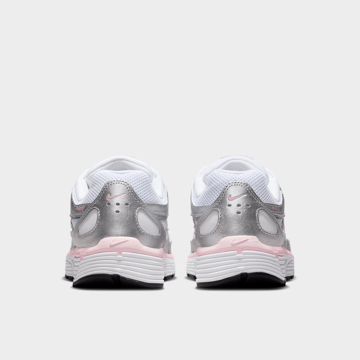 Women's Nithtke P-6000 Casual Shoes - Part 1 - White/Metallic Silver/Elemental Pink/Black - Back view