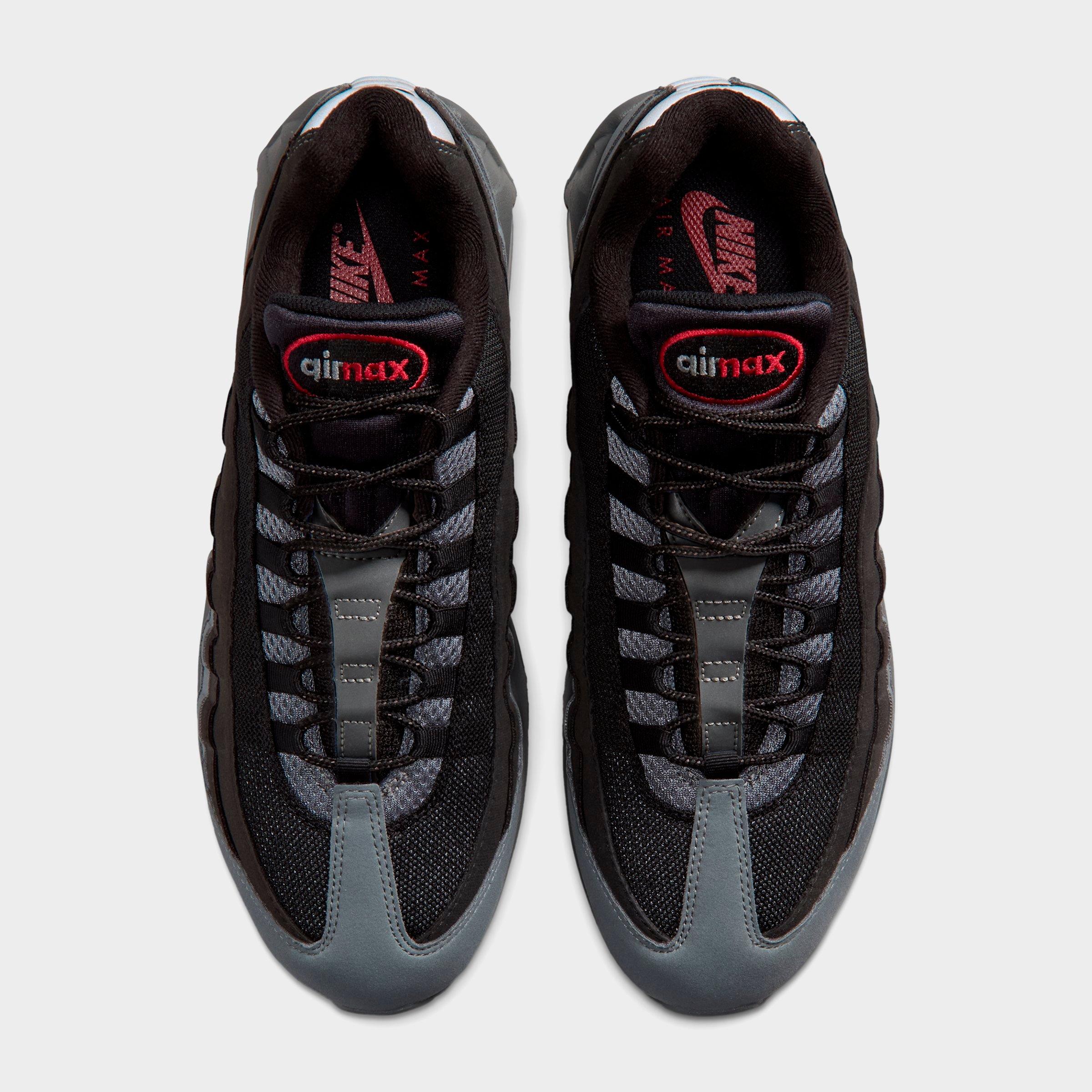 Men's Nithtke Air Max 95 Big Bubble Scorpion Casual Shoes - Part 1 - Black/Smoke Grey/Dark Smoke Grey/Tough Red - Top view