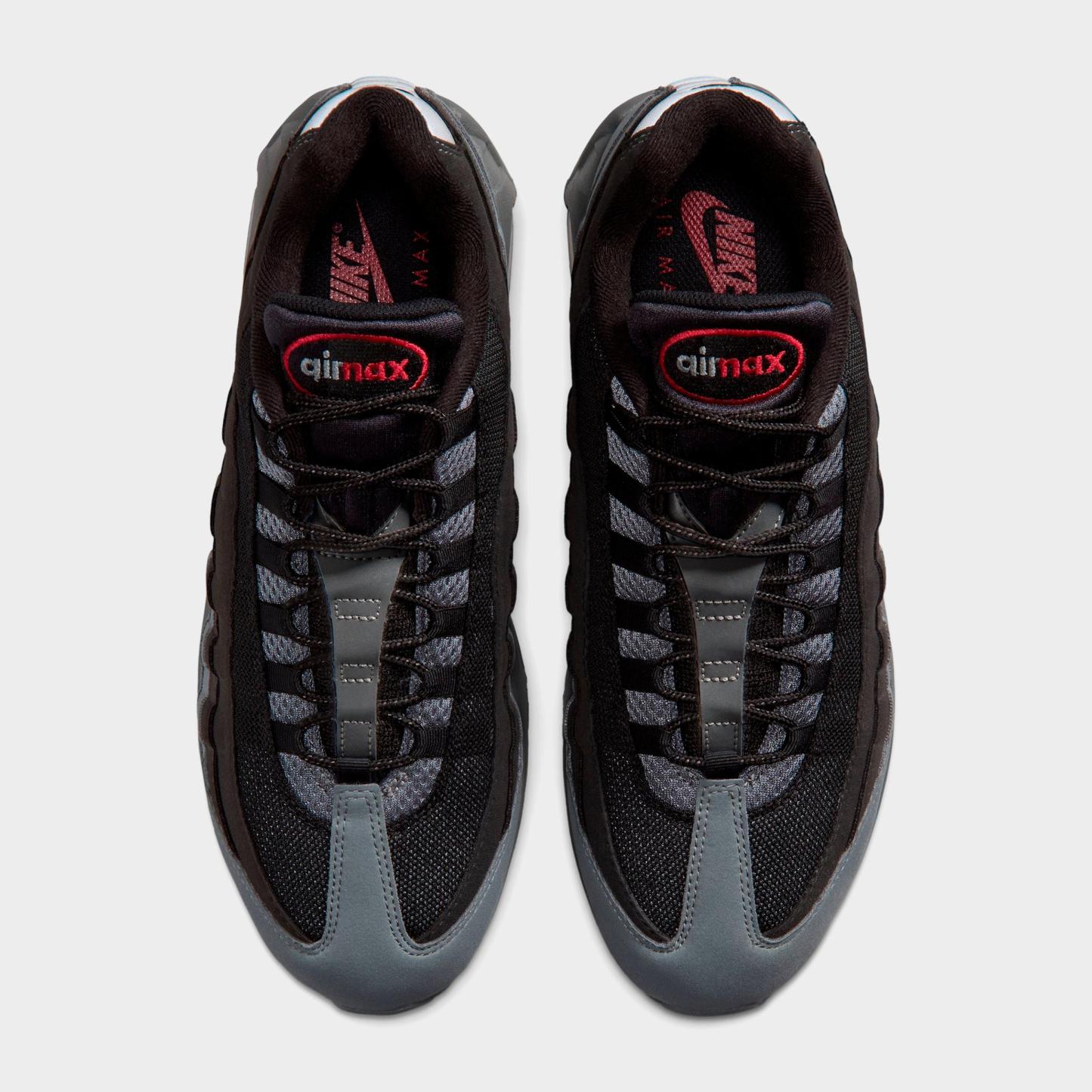 Men's Nithtke Air Max 95 Big Bubble Scorpion Casual Shoes - Part 1 - Black/Smoke Grey/Dark Smoke Grey/Tough Red - Top view