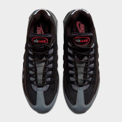 Men's Nithtke Air Max 95 Big Bubble Scorpion Casual Shoes - Part 1 - Black/Smoke Grey/Dark Smoke Grey/Tough Red - Top view