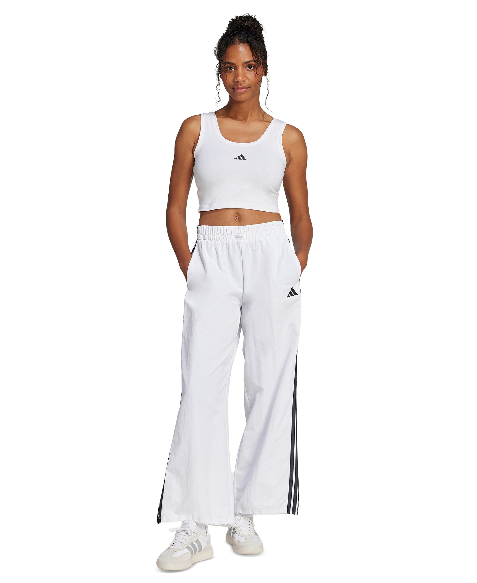 adidas Women's Essentials Small Logo Cotton Tank Top - White/Black