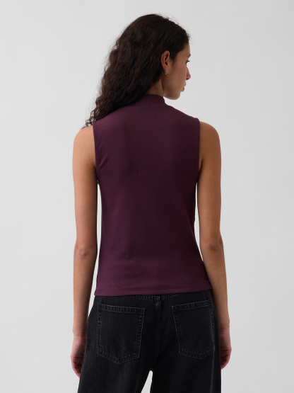 Modern Mockneck Tank Top - Burgundy bordeaux