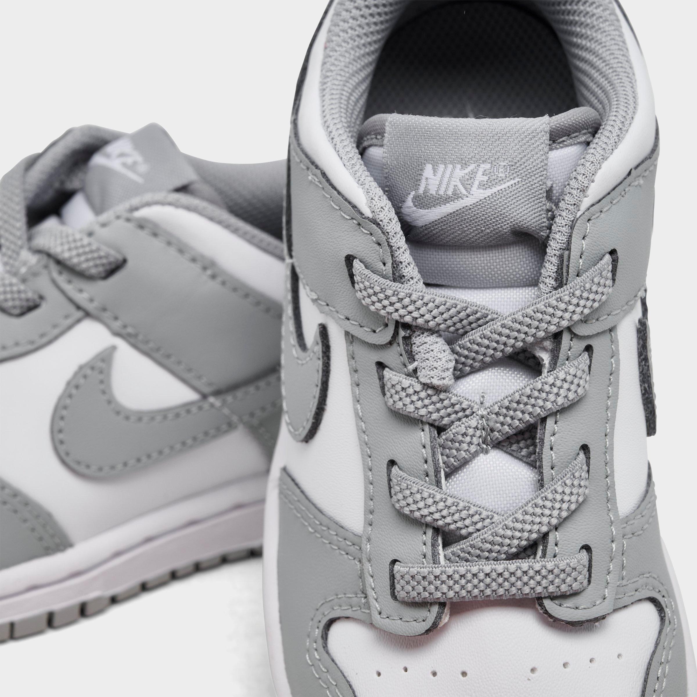 Kids' Toddler Nithtke Dunk Low Casual Shoes - White/Light Smoke Grey - Detail shot