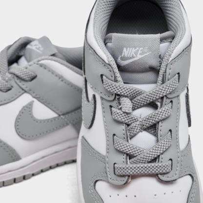 Kids' Toddler Nithtke Dunk Low Casual Shoes - White/Light Smoke Grey - Detail shot