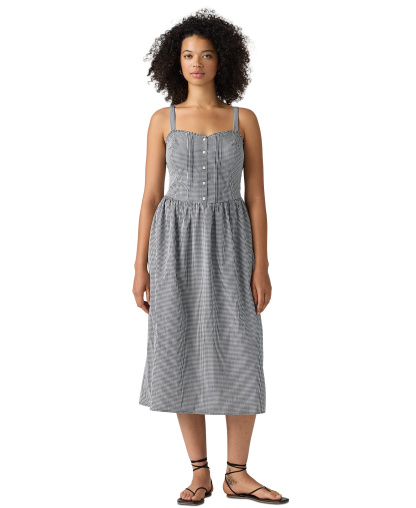 Levi's Women's Delphine Sleeveless Dress - Ceicil Even Micro Check Peacoat