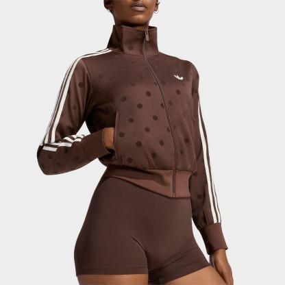 Women's adidas Originals Firebird Polka Dot Satin Track Jacket - Auburn