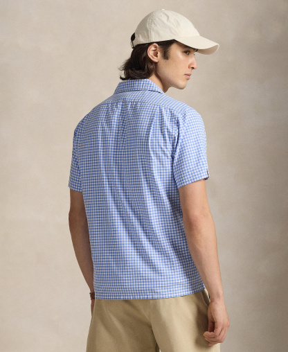 Polo Ralph Lauren Men's Classic-Fit Short-Sleeve Oxford Shirt - Light Blue/White