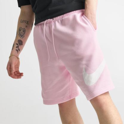 Men's Nike Club Fleece Swoosh Graphic Shorts - Pink Foam/Pink Foam/White