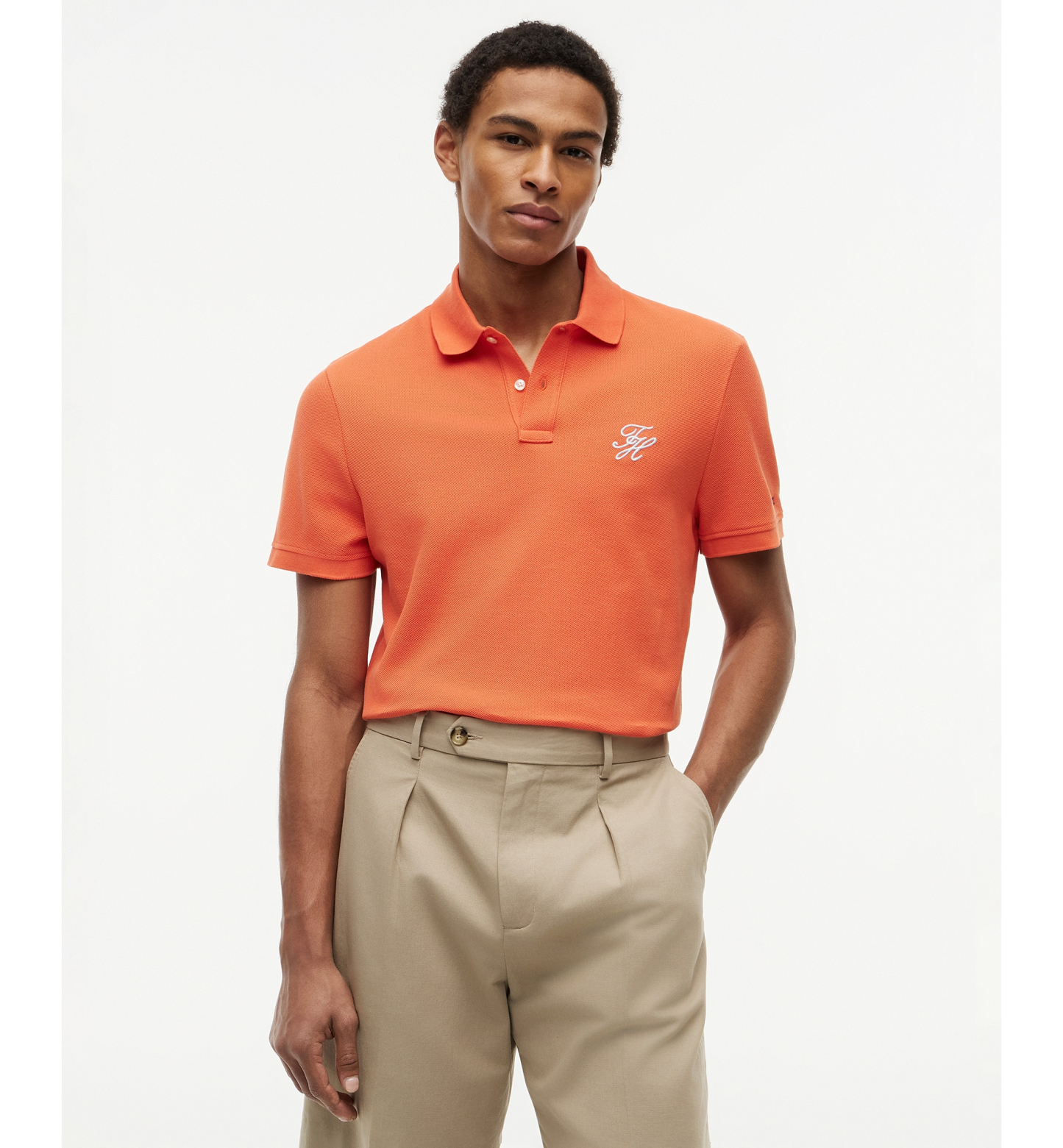 Tommy Hilfiger Men's Classic-Fit Embroidered Script Logo Polo Shirt - Brilliant Orange