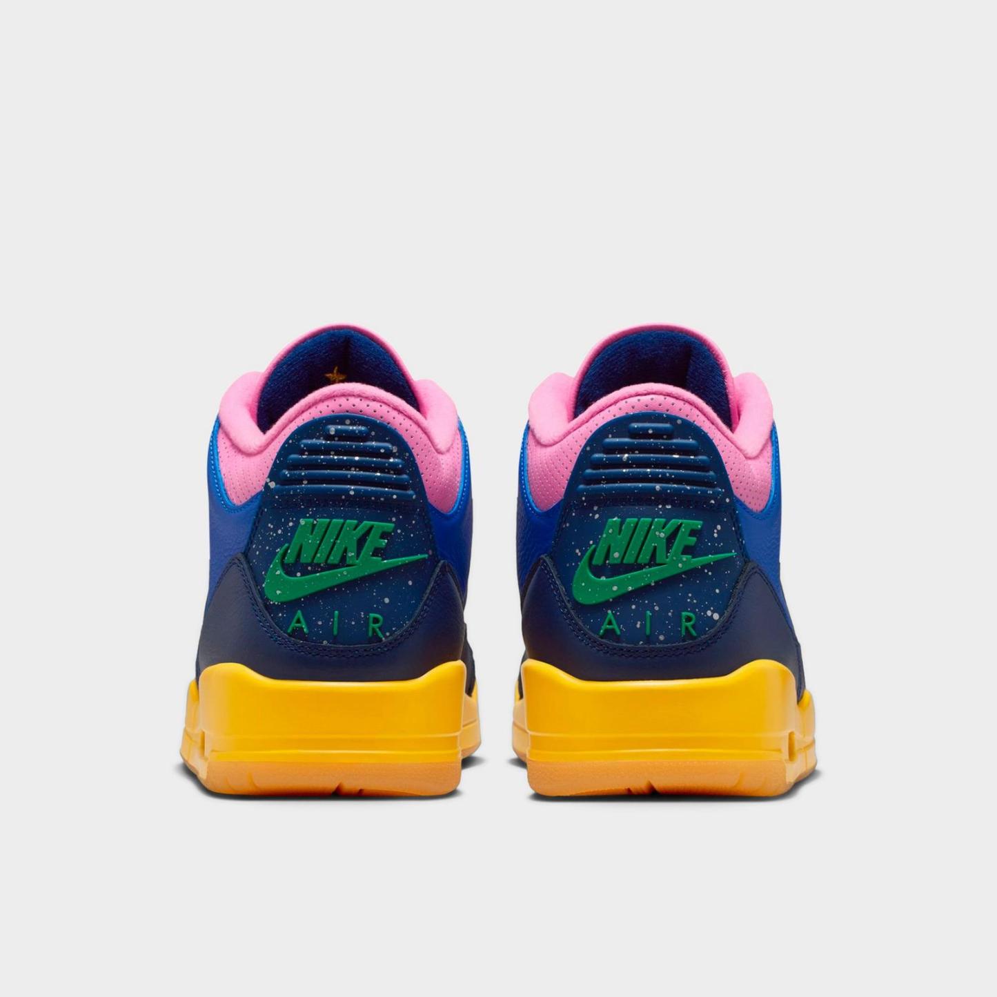 Air Jordan Retro 3 Basketball Shoes - Racer Blue/Lucky Green/Blue Void/Varsity Maize - view 4
