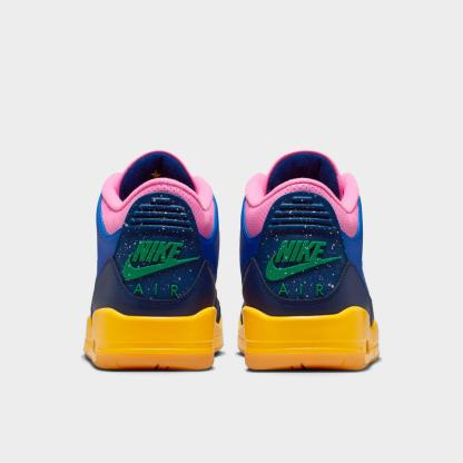 Air Jordan Retro 3 Basketball Shoes - Racer Blue/Lucky Green/Blue Void/Varsity Maize - view 4