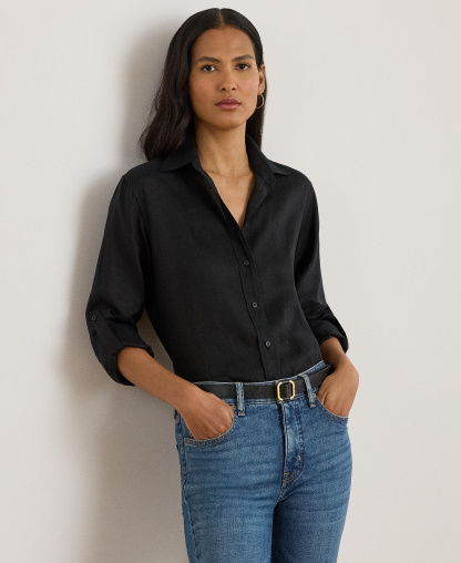 Lauren Ralph Lauren Women's Linen Shirt - Polo Black