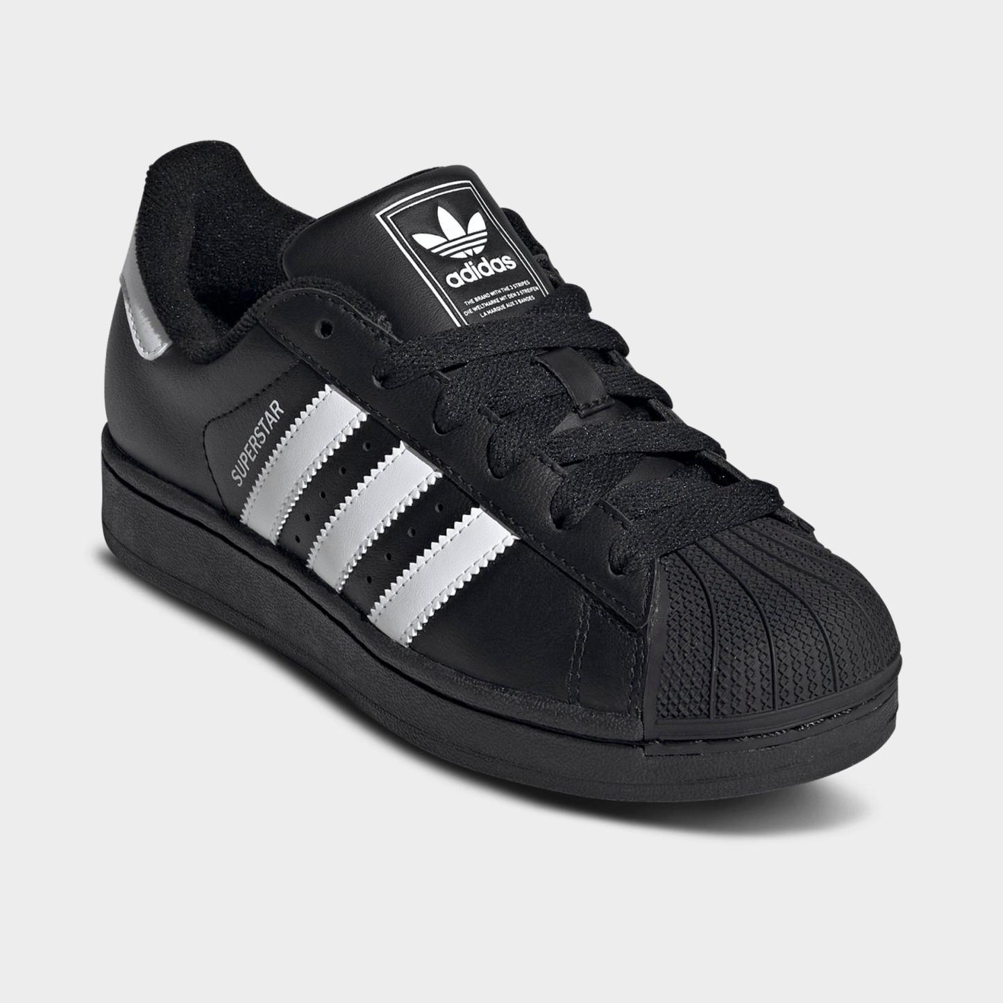 Big Kids' adidas Originals Superstar II Casual Shoes - Black/White - Both shoes facing left