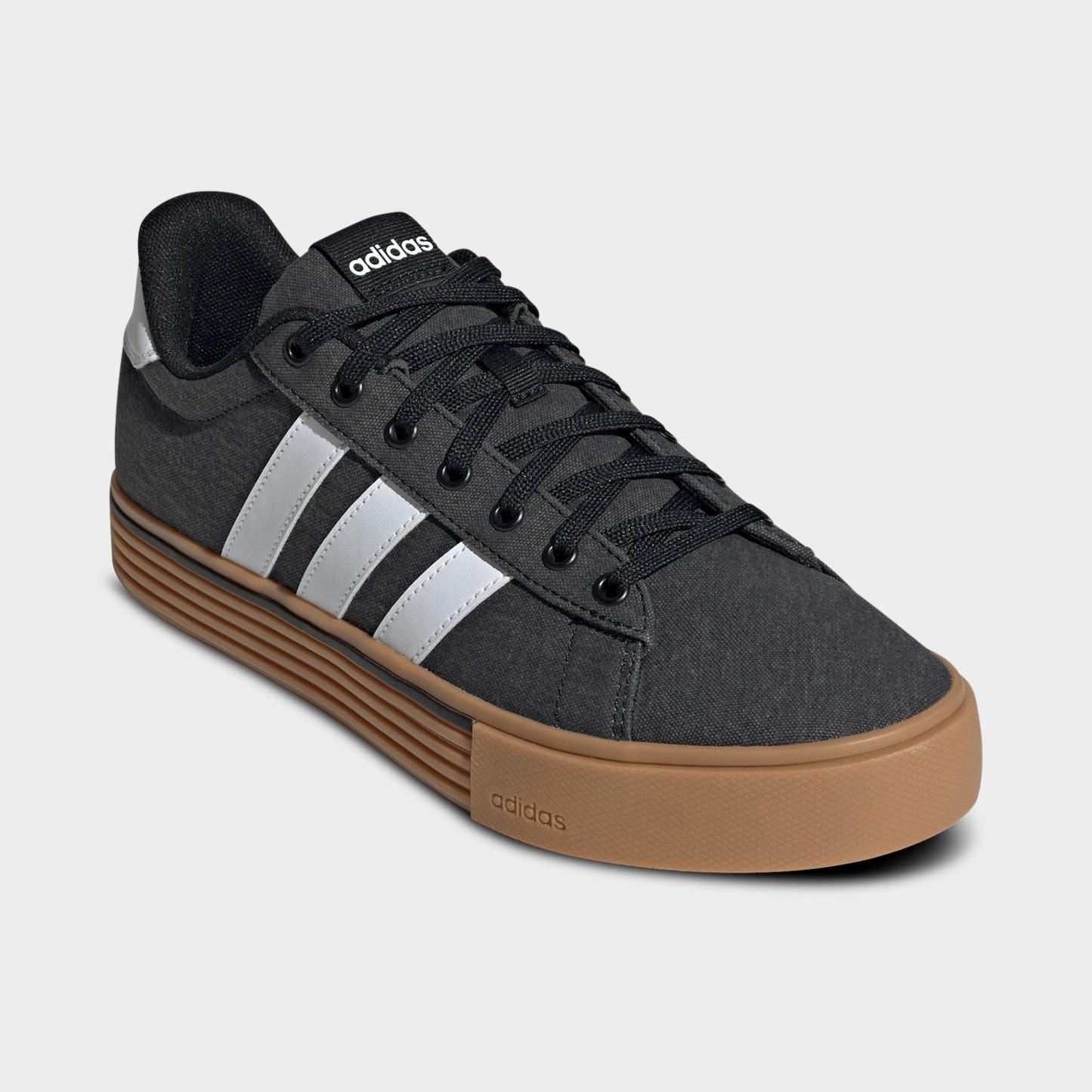 Men's adidas Daily 4.0 Casual Shoes (Big Kids' Sizes Available) - Part 1 - Black/White/Gum - Both shoes facing left