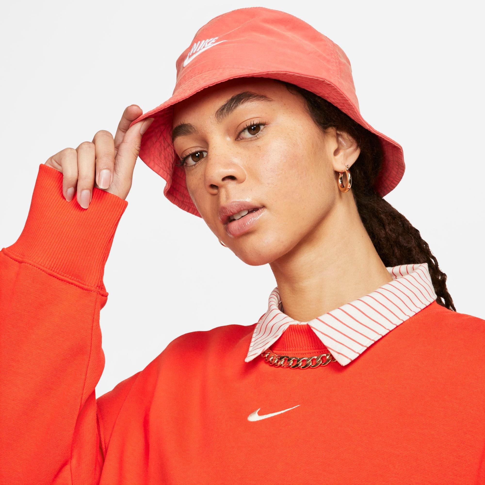 Women's Nithtke Sportswear Phoenix Fleece Oversized Crewneck Sweatshirt - Picante Red/Sail