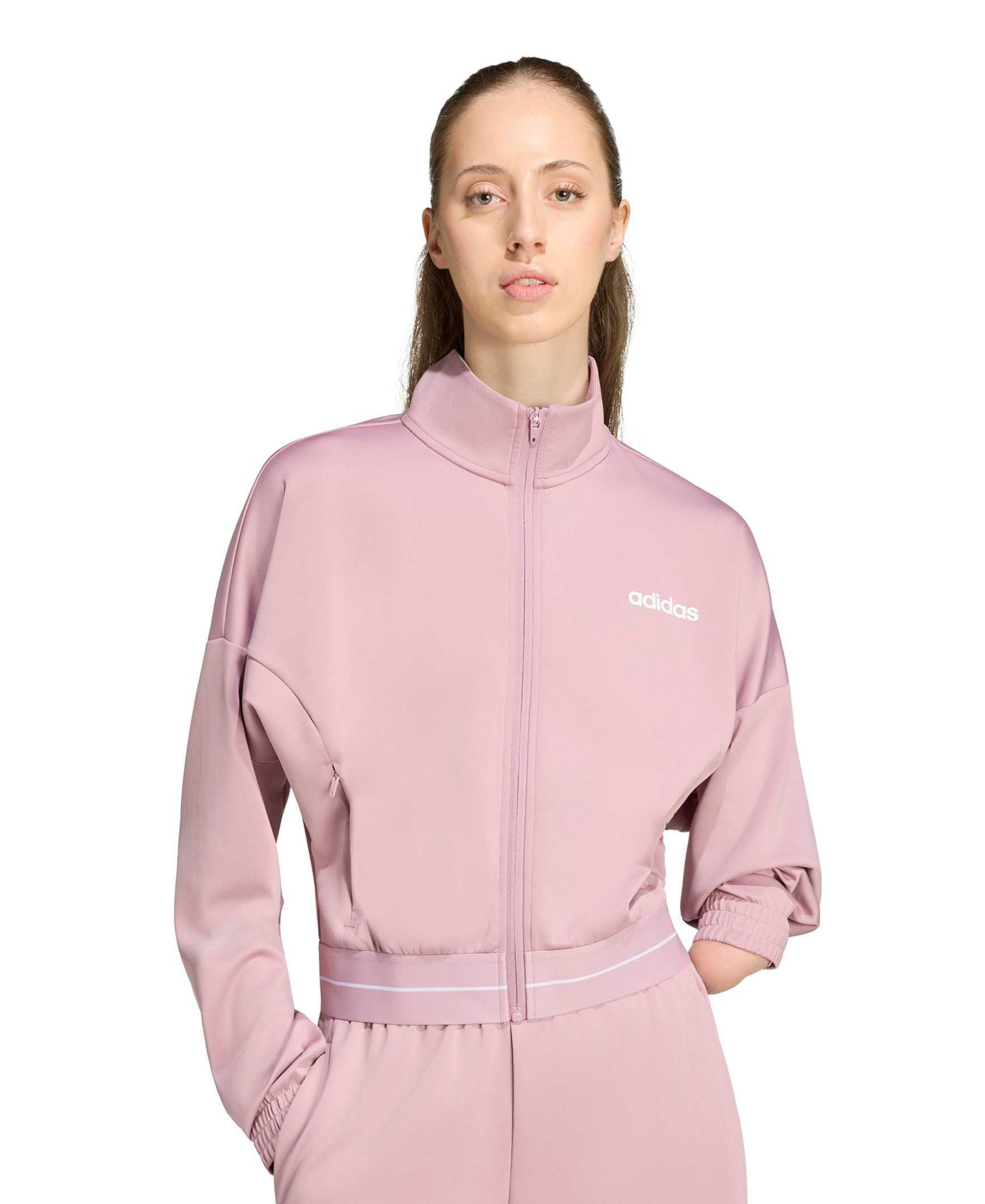 adidas Women's Hyperglam Track Cropped Training Track Jacket - Magic Mauve