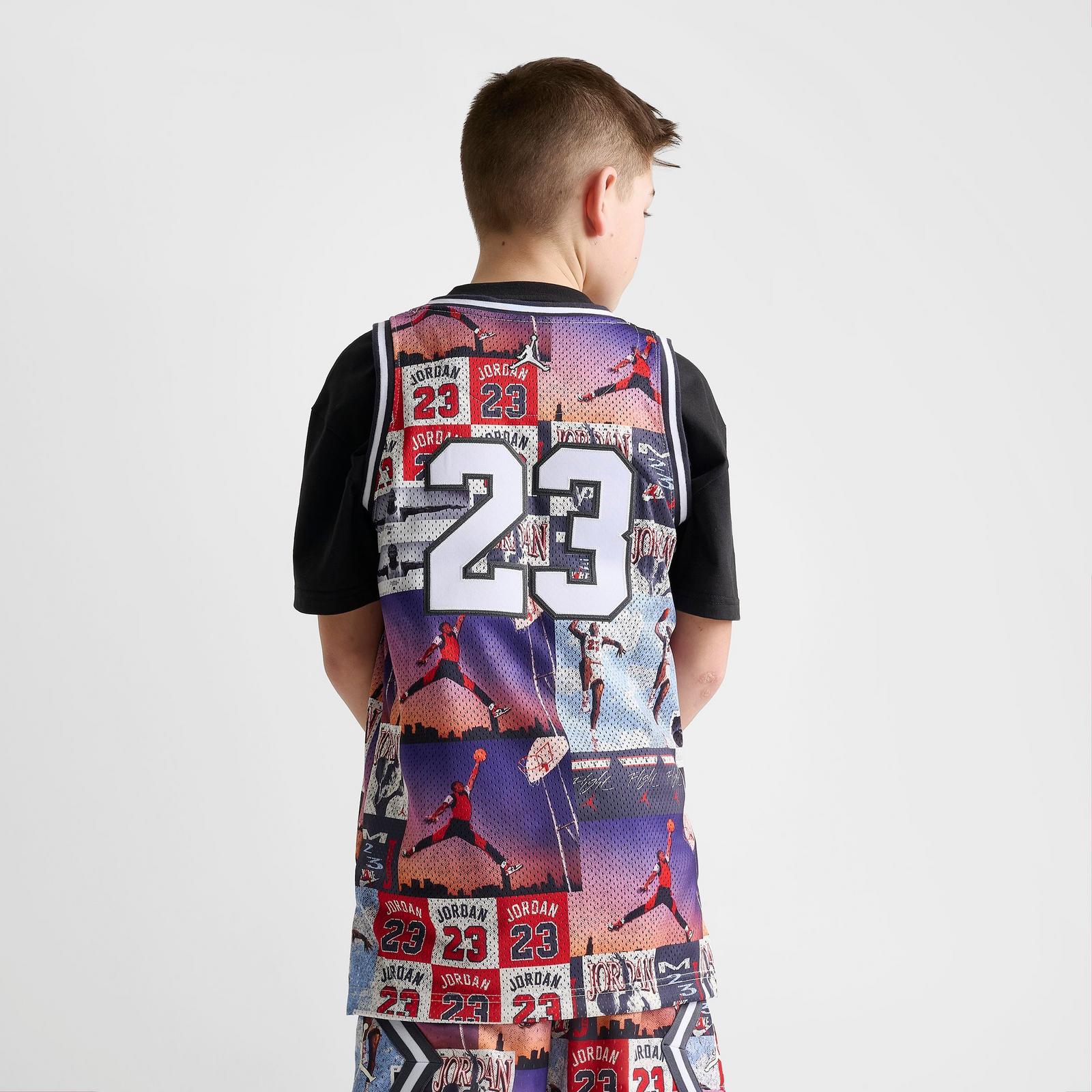 Big Kids' Jordan 23 Printed Jersey - Off Noir/Multi - view 4