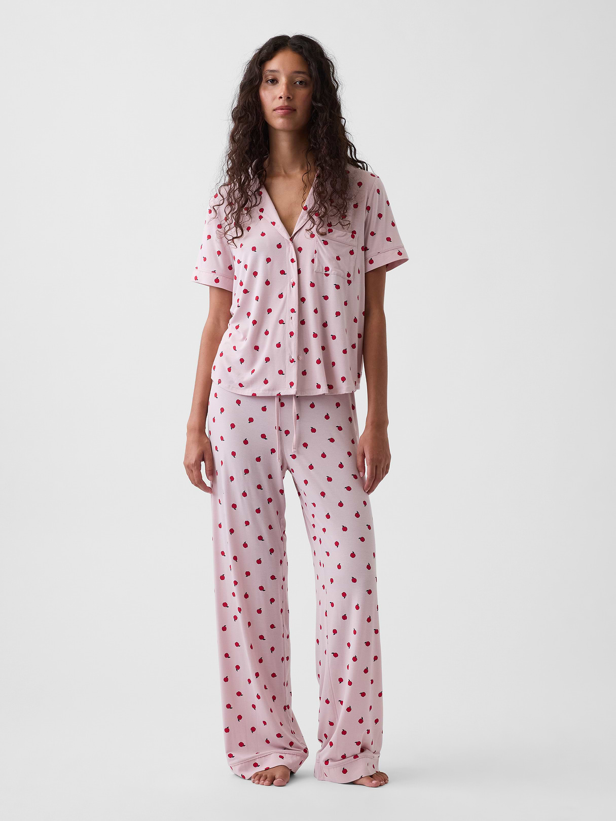 SoftMade Modal PJ Pants - Pink apple print
