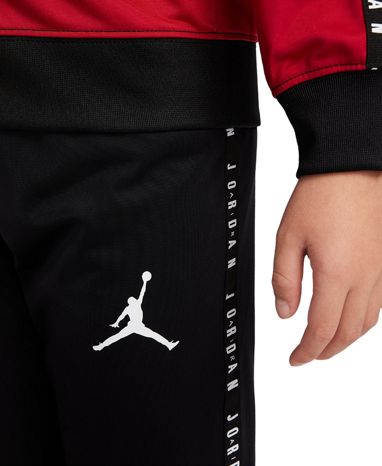 Jordan Boys' 4-5 Air Tricot Long-Sleeve Jacket and Pants, 2-Piece Set - Black/Gym Red