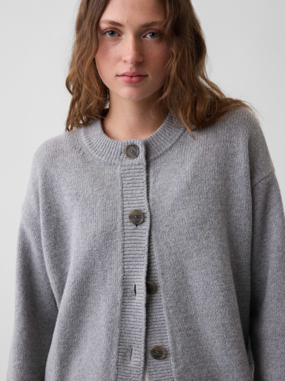 CashSoft Oversized Chunky Cardigan - Heather grey