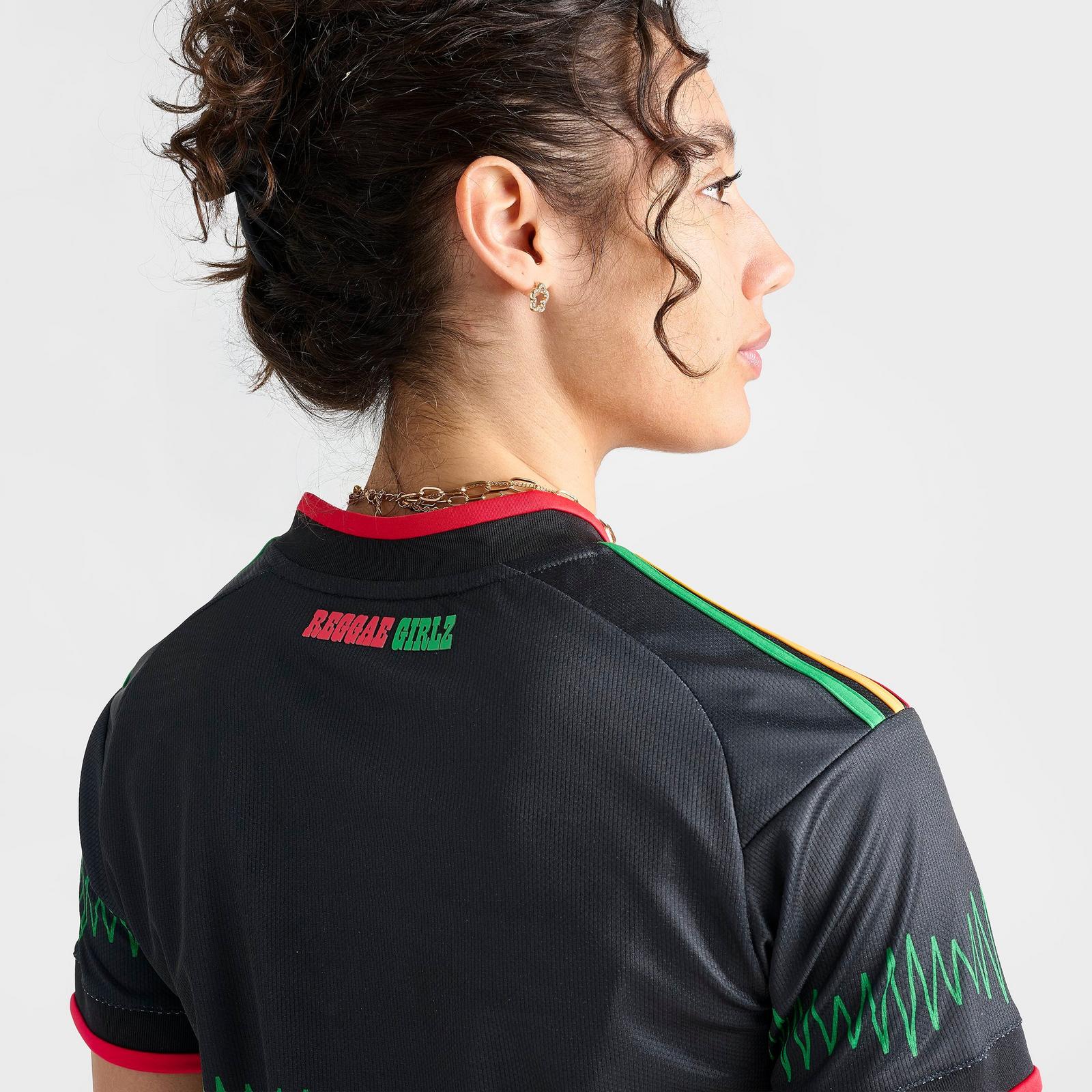Women's adidas Originals Jamaica 26 x Bob Marley Away Cropped Jersey - Black - view 6