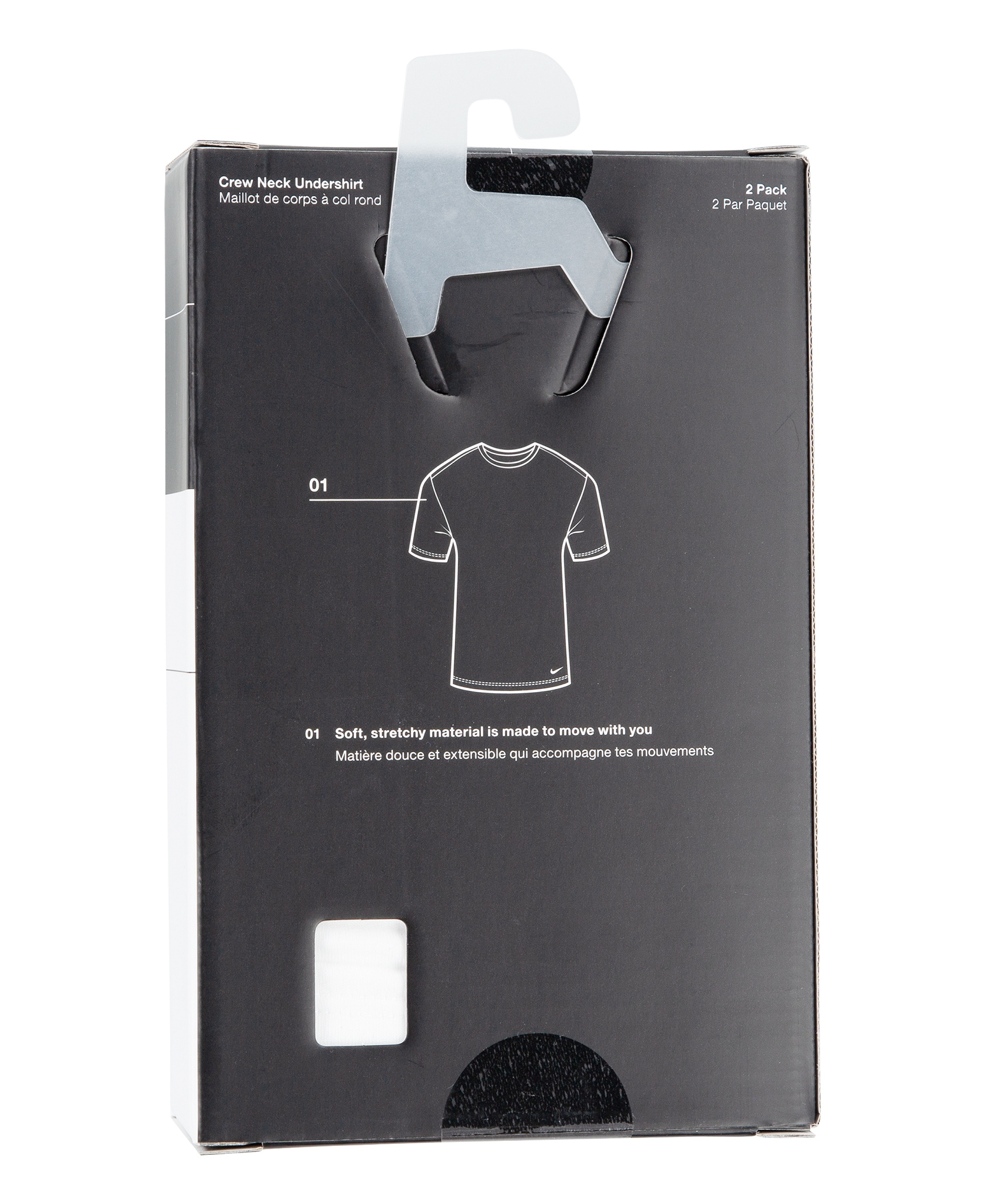 Nike Boys' 8-20 Crewneck Short-Sleeve Undershirt, 2-Pack - Black/White