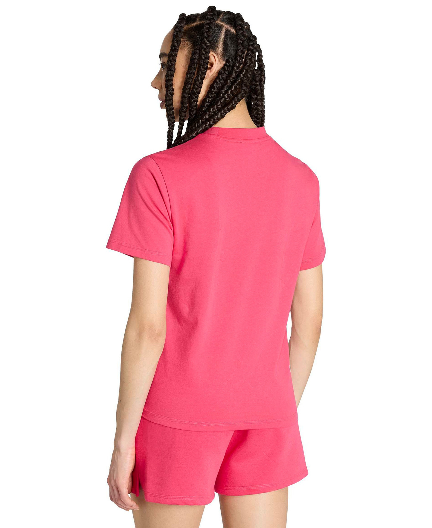 adidas Women's Essentials 3-Stripes Cotton T-Shirt - Power Pink/white
