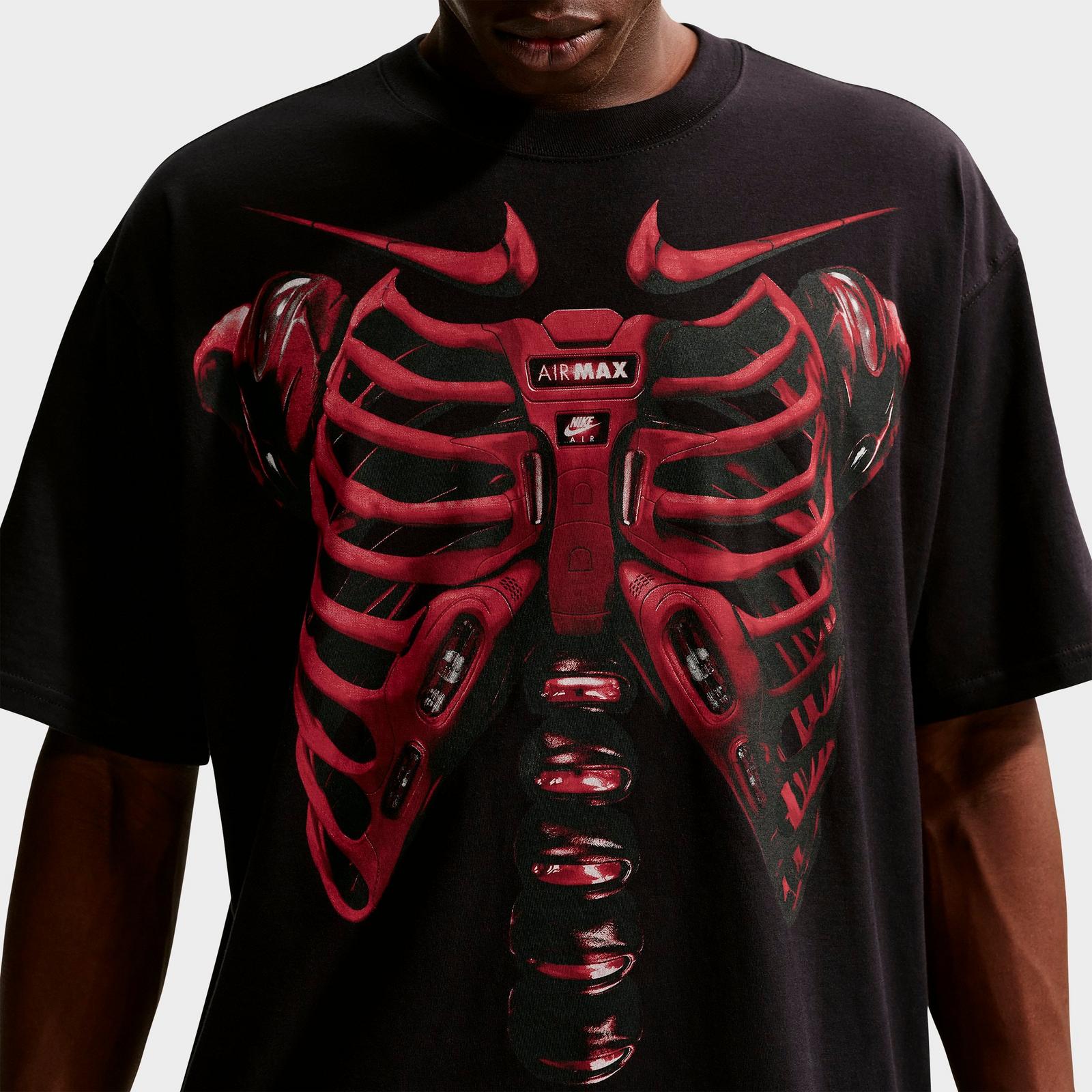 Men's Nike Sportswear Anatomy of Air Graphic T-Shirt - Black/Team Crimson