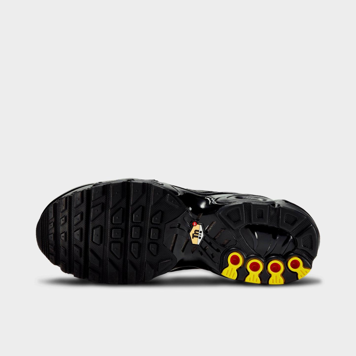 Big Kids' Nithtke Air Max Plus Casual Shoes - Black/Black/Black - Bottom view