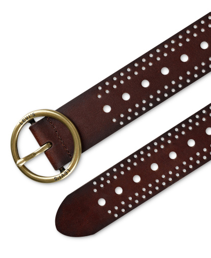 Levi's Women's Adjustable Laser Cut Leather Belt - Brown
