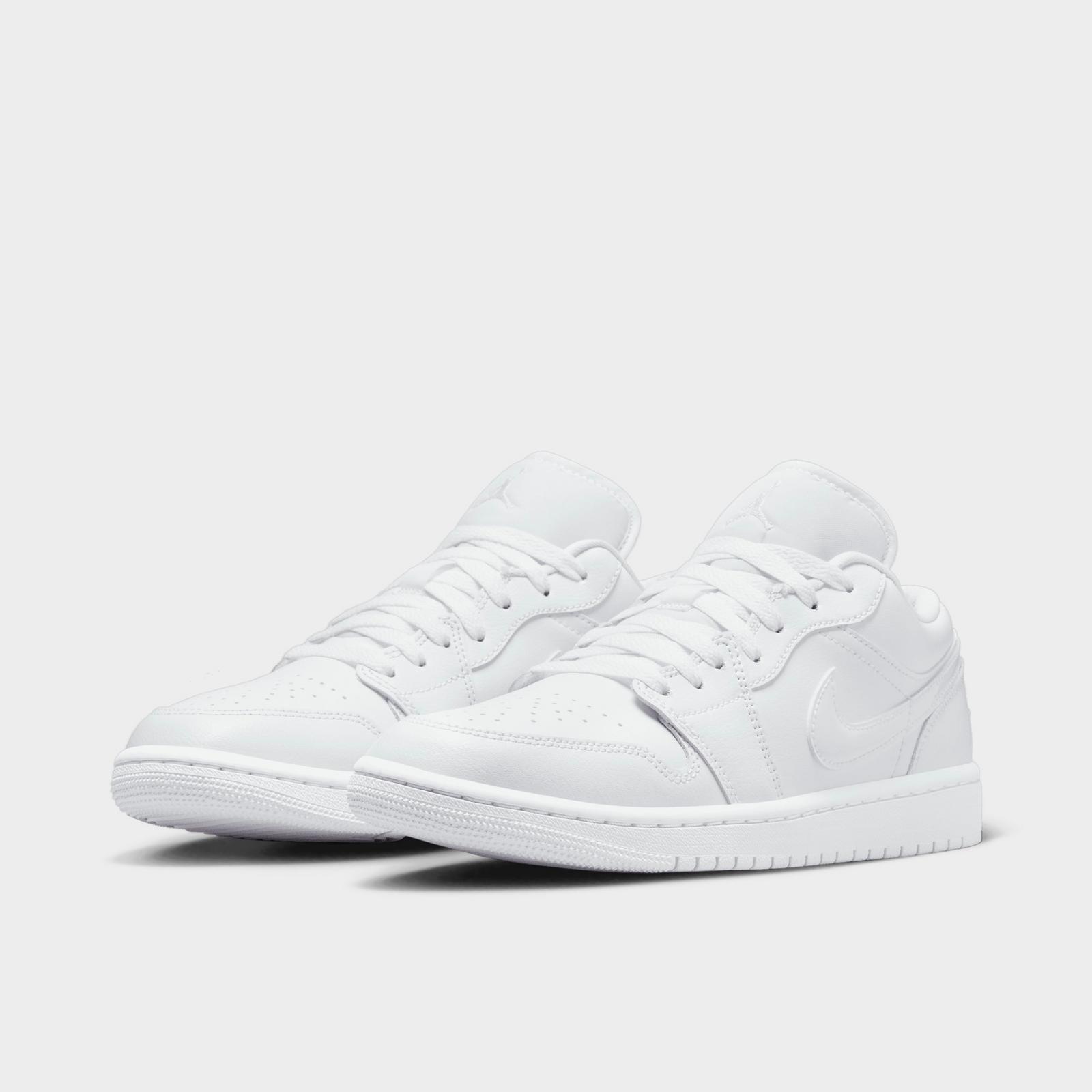 Women's Air Jordan 1 Low SE Casual Shoes - White/White/White - Left shoe facing left. Outside of the shoe. - view 2